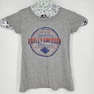 Harley Davidson Shirt Womens Small Gray Alcatraz San Francisco‎ Graphic Tee S
